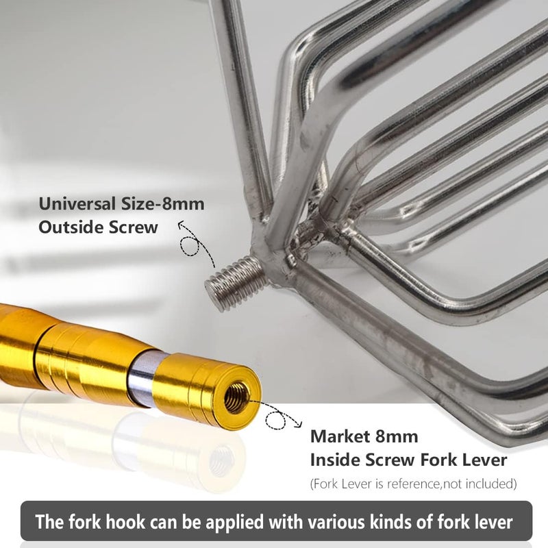 Dutiplus Large Fishing Harpoon 1~11 Prong Barded Stainless Steel Hunting Fish Gig Gaff Fork Hook with 8mm Screw for Catching Big Fish Mole Big Bullfrog - Image 3